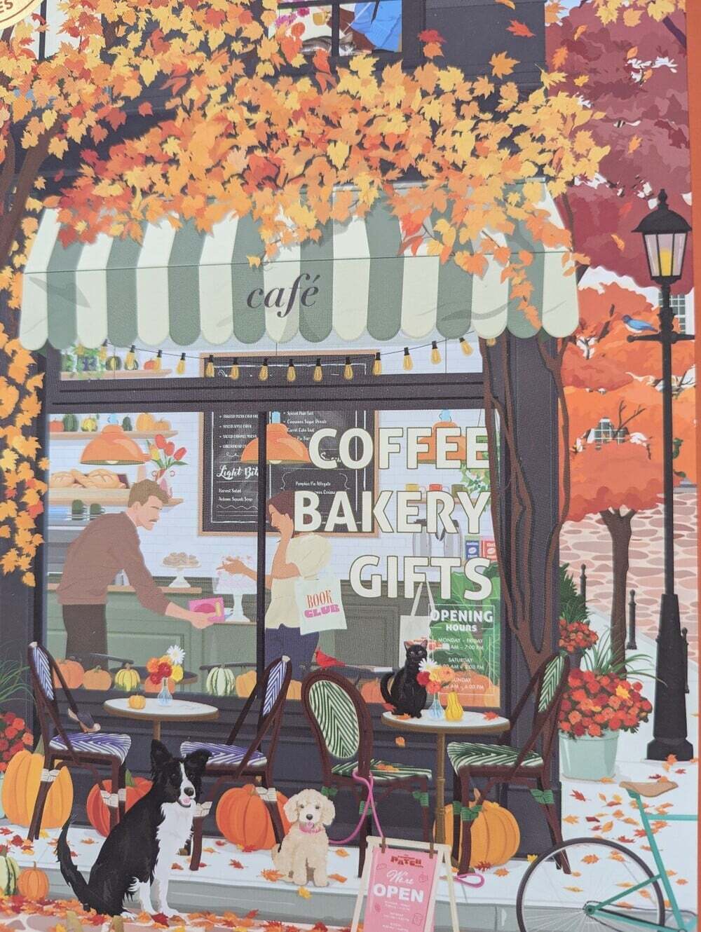 NEW IN BOX Hobbry "Meet Cute" Autumn/Fall Cafe Scene 500-Piece Puzzle - Picture 2 of 7